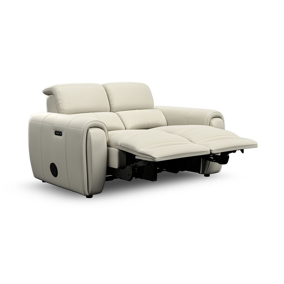 Arabella 2 Seater Power Recliner Sofa with Power Headrest and Speakers in Bone China Leather 5