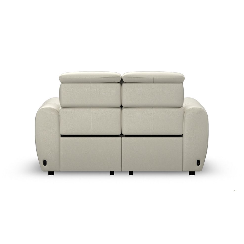 Arabella 2 Seater Power Recliner Sofa with Power Headrest and Speakers in Bone China Leather 8