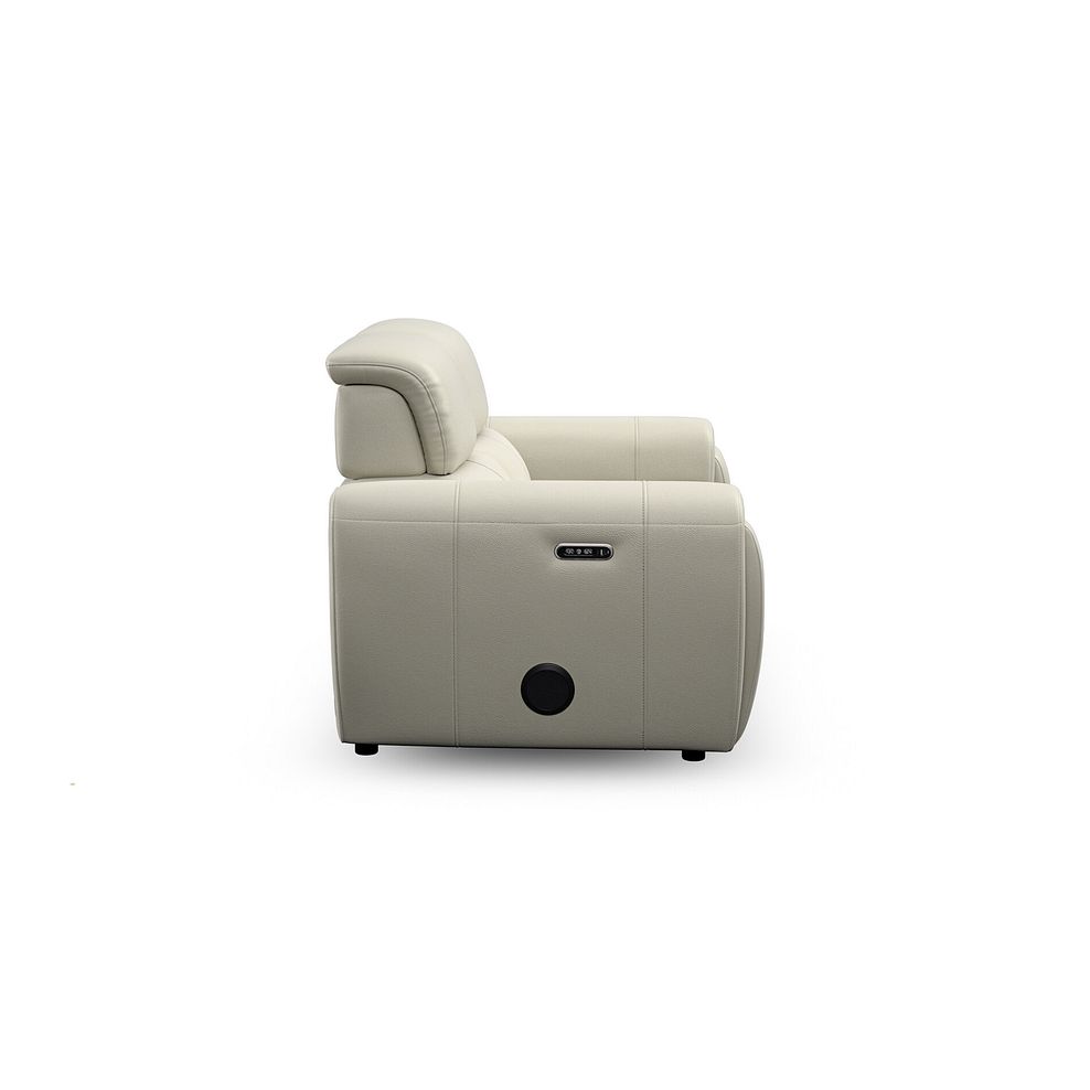 Arabella 2 Seater Power Recliner Sofa with Power Headrest and Speakers in Bone China Leather 9