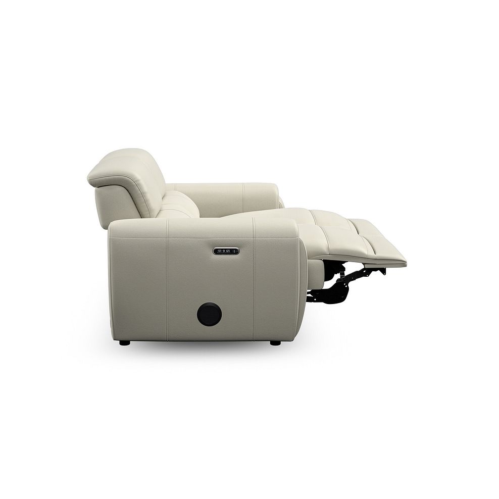 Arabella 2 Seater Power Recliner Sofa with Power Headrest and Speakers in Bone China Leather 10