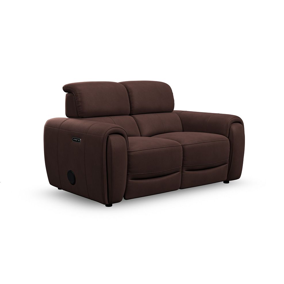 Arabella 2 Seater Power Recliner Sofa with Power Headrest and Speakers in Chestnut Leather 1