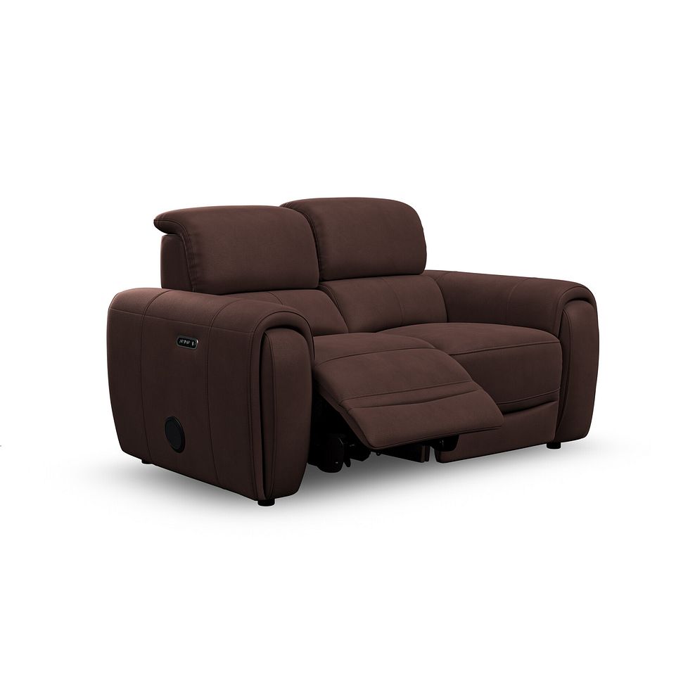 Arabella 2 Seater Power Recliner Sofa with Power Headrest and Speakers in Chestnut Leather 2