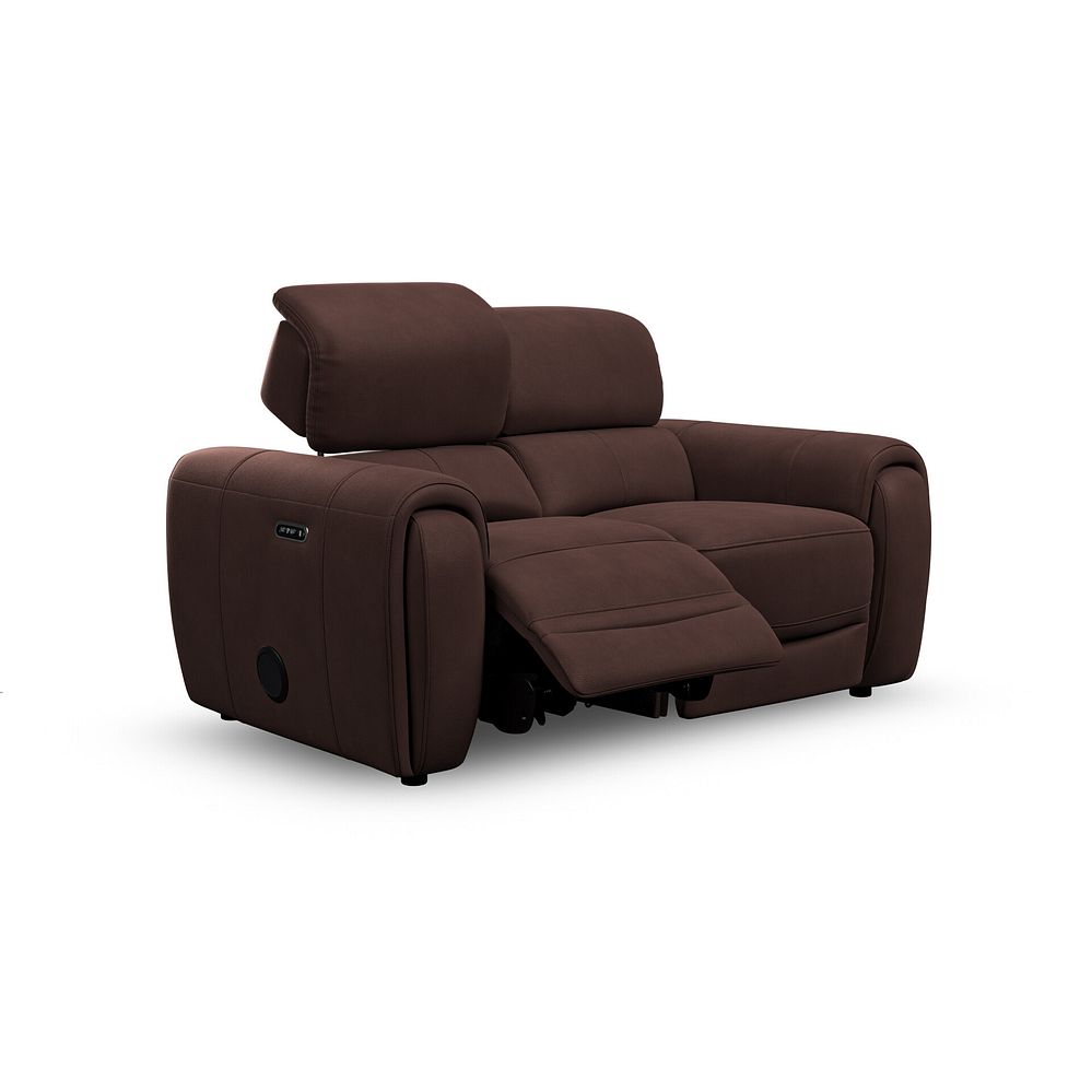 Arabella 2 Seater Power Recliner Sofa with Power Headrest and Speakers in Chestnut Leather 3