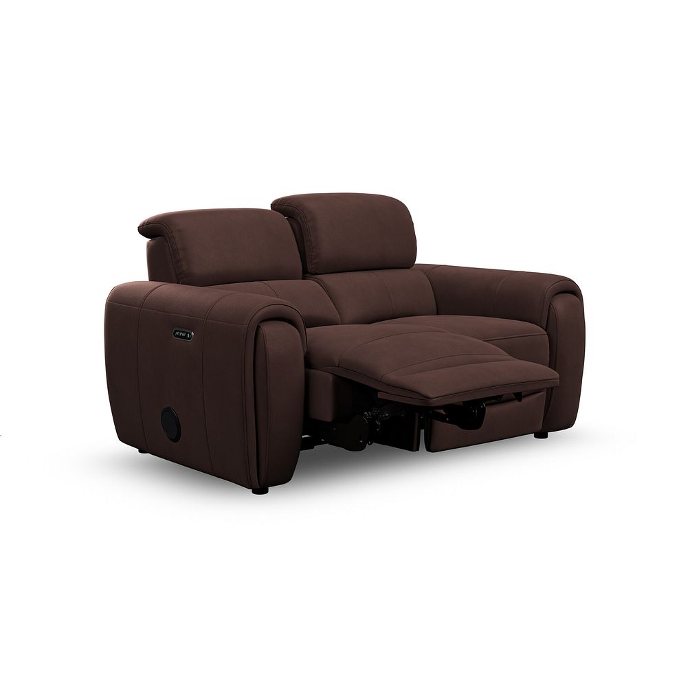Arabella 2 Seater Power Recliner Sofa with Power Headrest and Speakers in Chestnut Leather 4