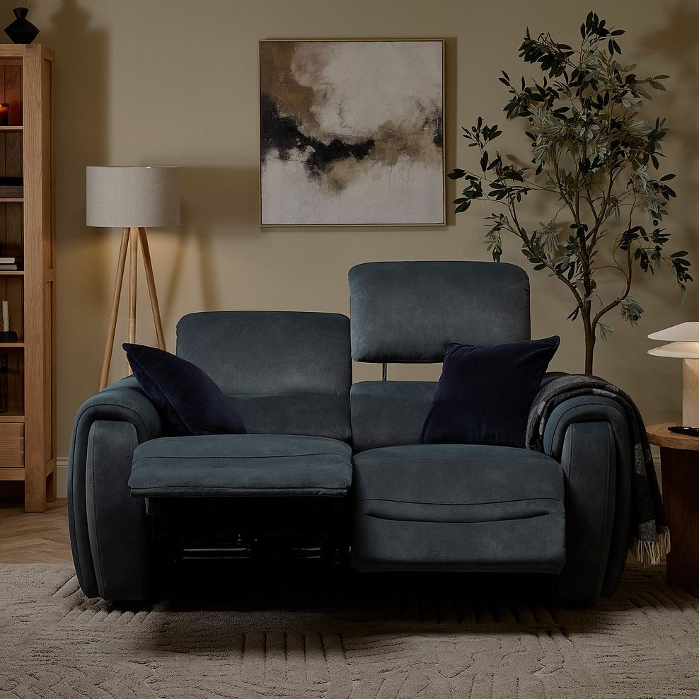 Arabella 2 Seater Power Recliner Sofa with Power Headrest and Speakers in Dexter Shadow Fabric 8