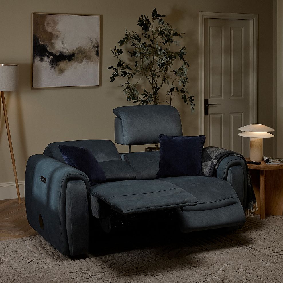 Arabella 2 Seater Power Recliner Sofa with Power Headrest and Speakers in Dexter Shadow Fabric 3