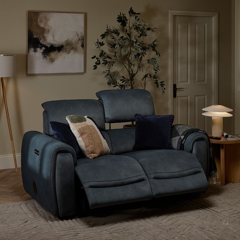Arabella 2 Seater Power Recliner Sofa with Power Headrest and Speakers in Dexter Shadow Fabric 2