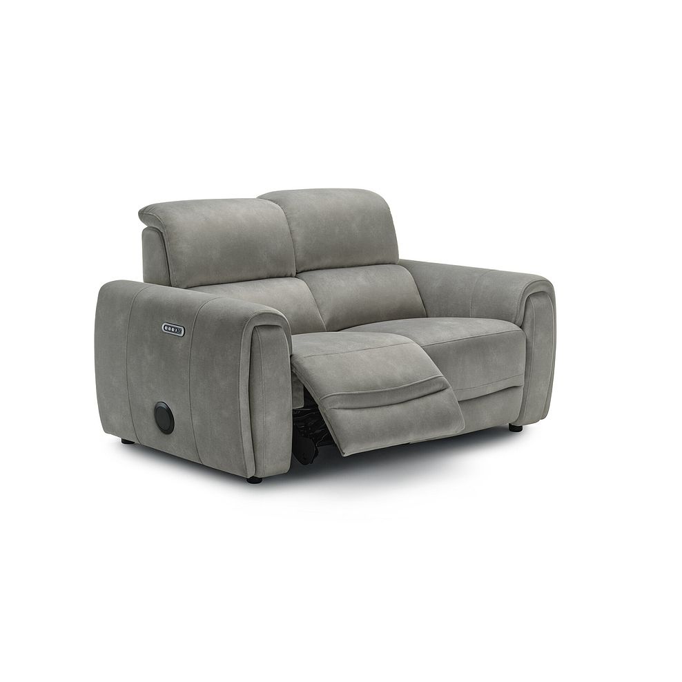 Arabella 2 Seater Power Recliner Sofa with Power Headrest and Speakers in Dexter Stone Fabric 2