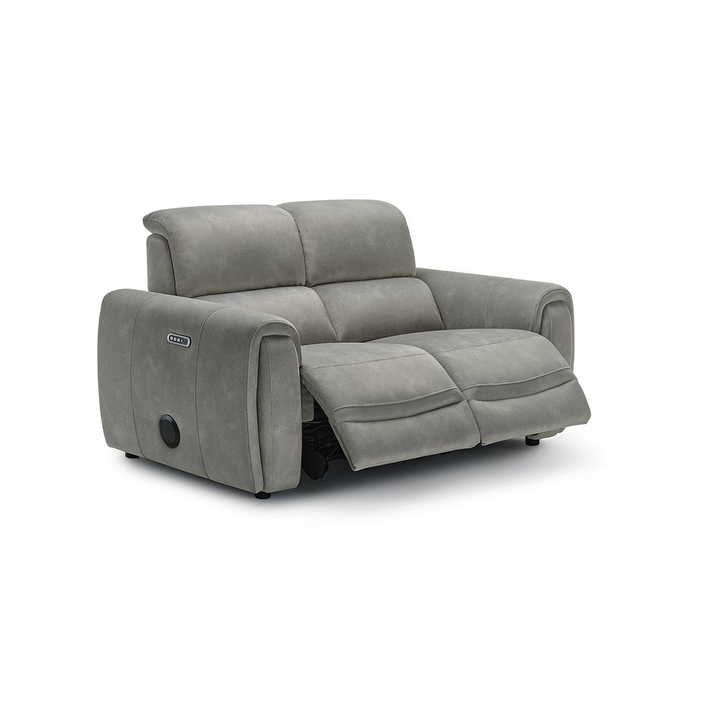 Arabella 2 Seater Power Recliner Sofa with Power Headrest and Speakers in Dexter Stone Fabric 3