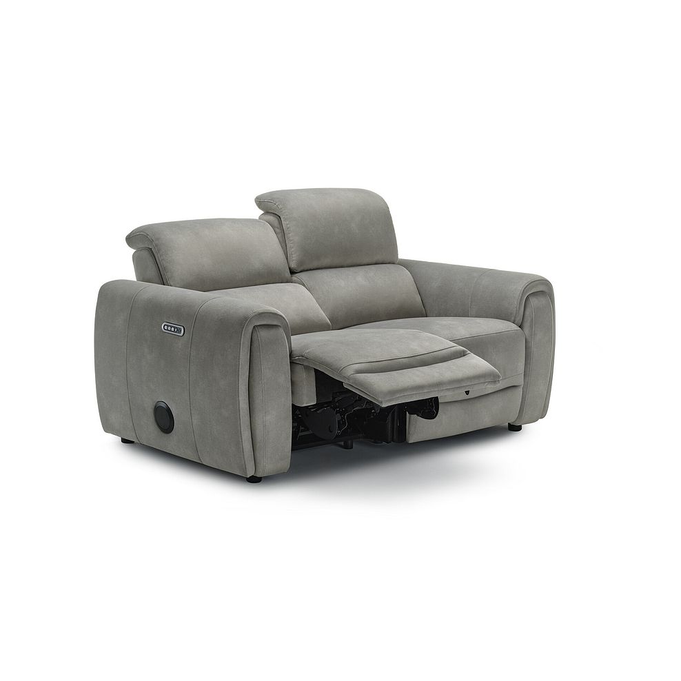 Arabella 2 Seater Power Recliner Sofa with Power Headrest and Speakers in Dexter Stone Fabric 4