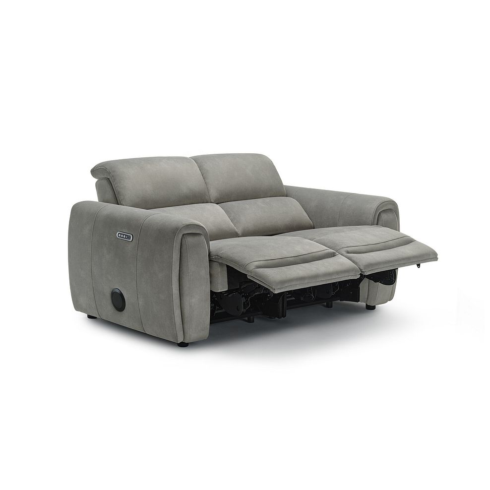 Arabella 2 Seater Power Recliner Sofa with Power Headrest and Speakers in Dexter Stone Fabric 5