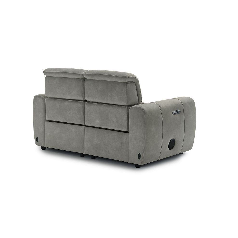 Arabella 2 Seater Power Recliner Sofa with Power Headrest and Speakers in Dexter Stone Fabric 6