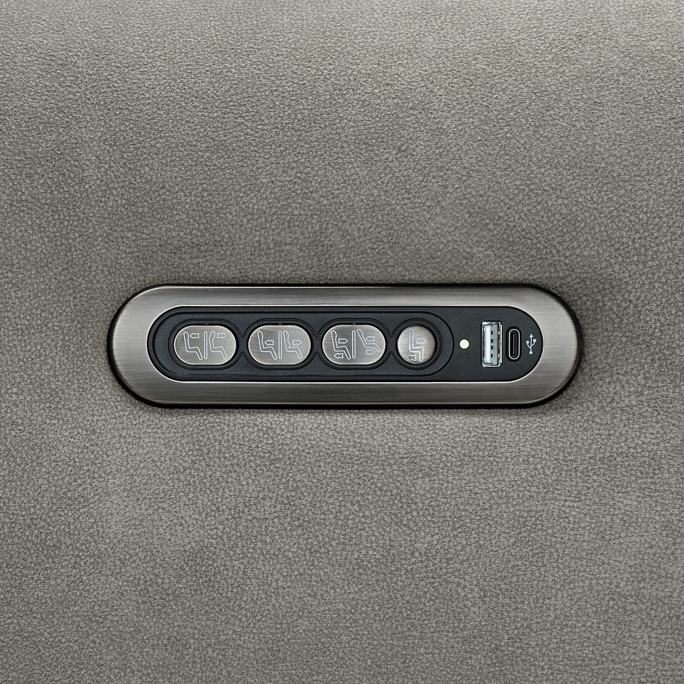 Arabella 2 Seater Power Recliner Sofa with Power Headrest and Speakers in Dexter Stone Fabric 18