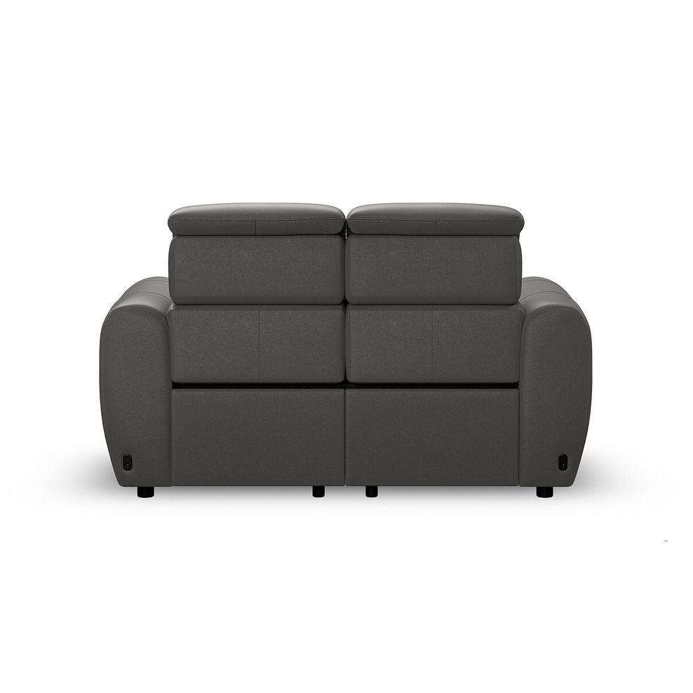 Arabella 2 Seater Power Recliner Sofa with Power Headrest and Speakers in Elephant Grey Leather 8