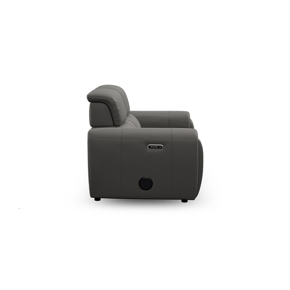 Arabella 2 Seater Power Recliner Sofa with Power Headrest and Speakers in Elephant Grey Leather 9