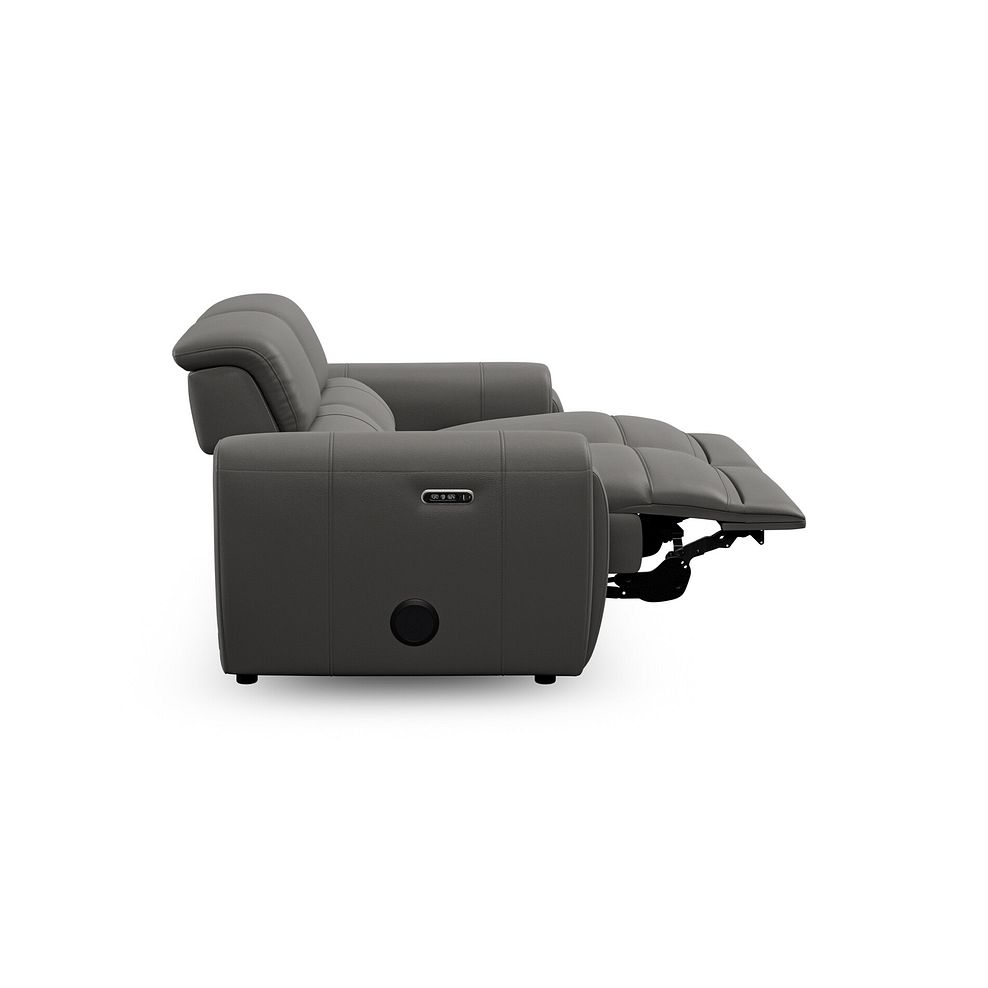 Arabella 2 Seater Power Recliner Sofa with Power Headrest and Speakers in Elephant Grey Leather 10