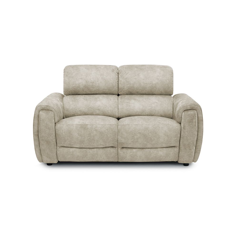 Arabella 2 Seater Power Recliner Sofa with Power Headrest and Speakers in Marble Cream Fabric 3