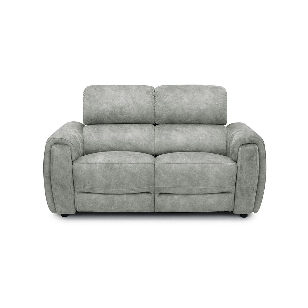 Arabella 2 Seater Power Recliner Sofa with Power Headrest and Speakers in Marble Silver Fabric 3