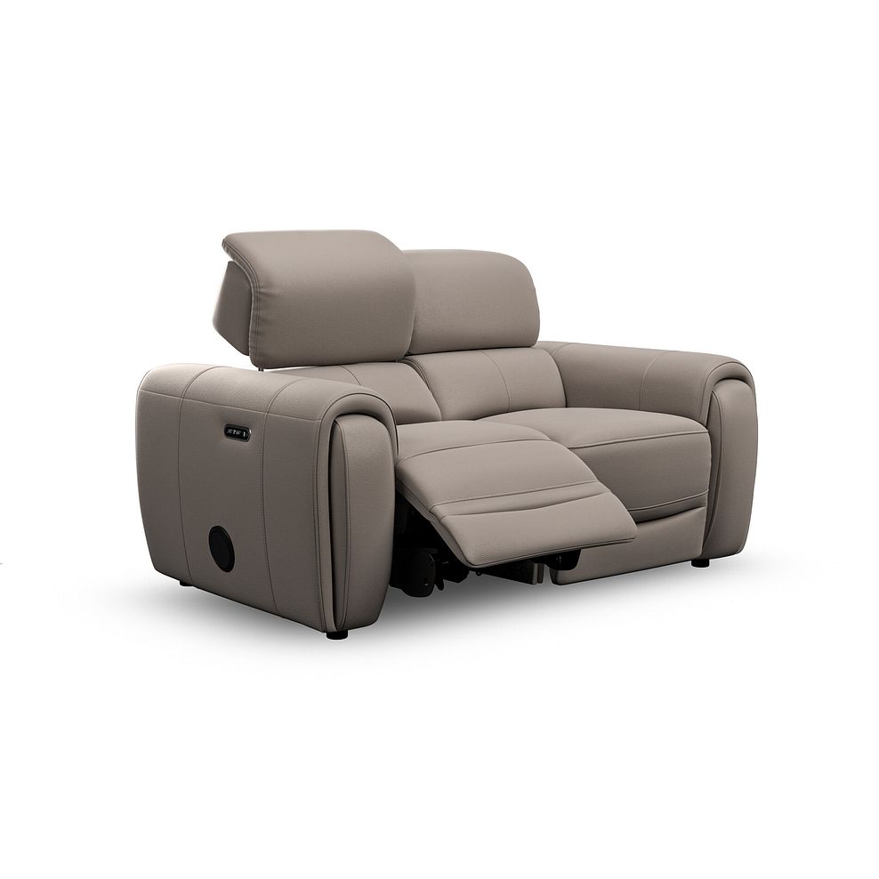 Arabella 2 Seater Power Recliner Sofa with Power Headrest and Speakers in Oyster Leather 3