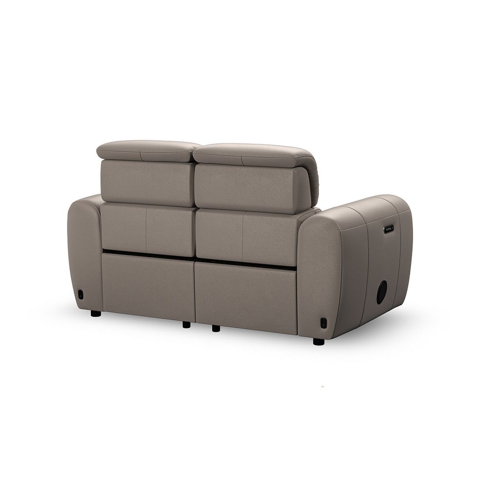 Arabella 2 Seater Power Recliner Sofa with Power Headrest and Speakers in Oyster Leather 7