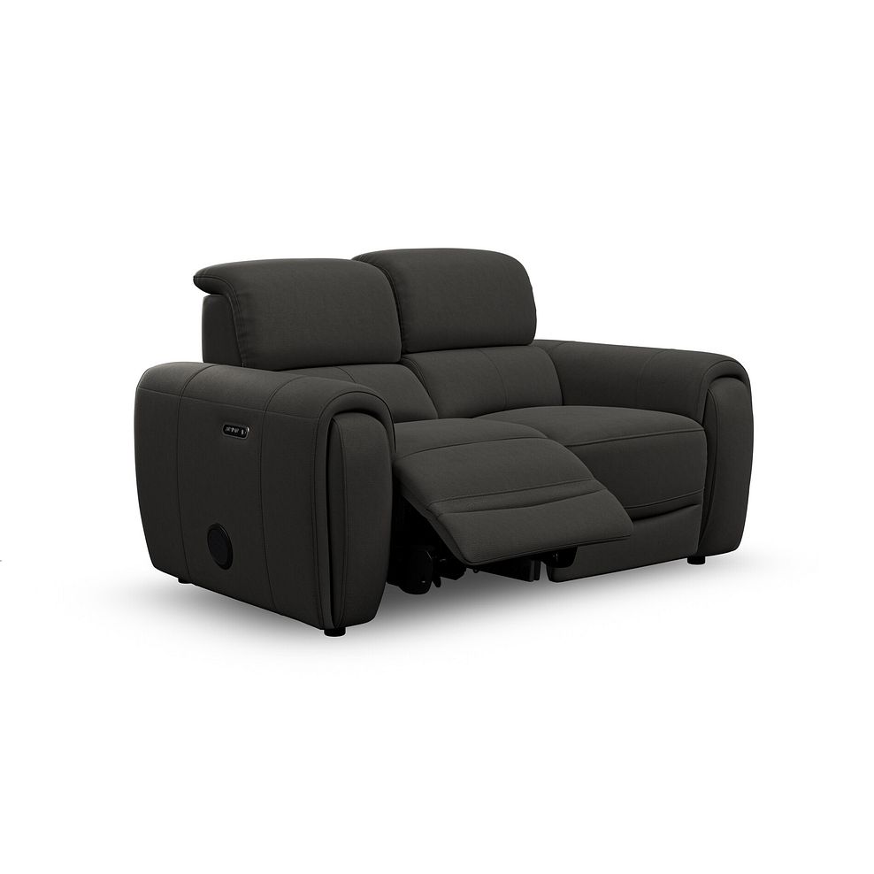 Arabella 2 Seater Power Recliner Sofa with Power Headrest and Speakers in Storm Leather 2