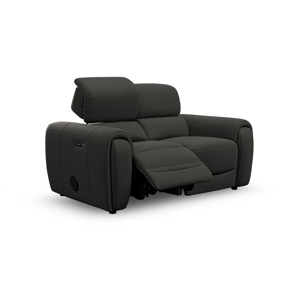 Arabella 2 Seater Power Recliner Sofa with Power Headrest and Speakers in Storm Leather 3