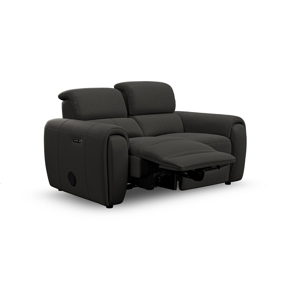 Arabella 2 Seater Power Recliner Sofa with Power Headrest and Speakers in Storm Leather 4