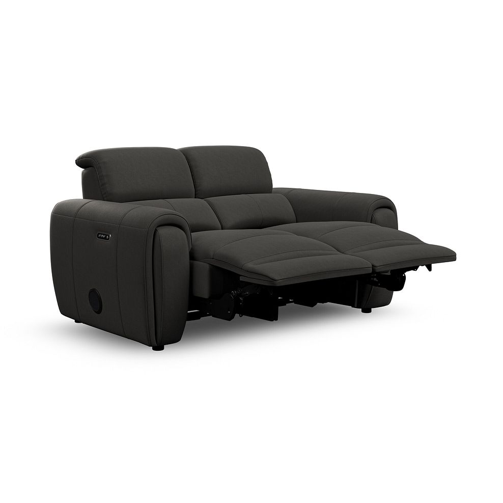 Arabella 2 Seater Power Recliner Sofa with Power Headrest and Speakers in Storm Leather 5