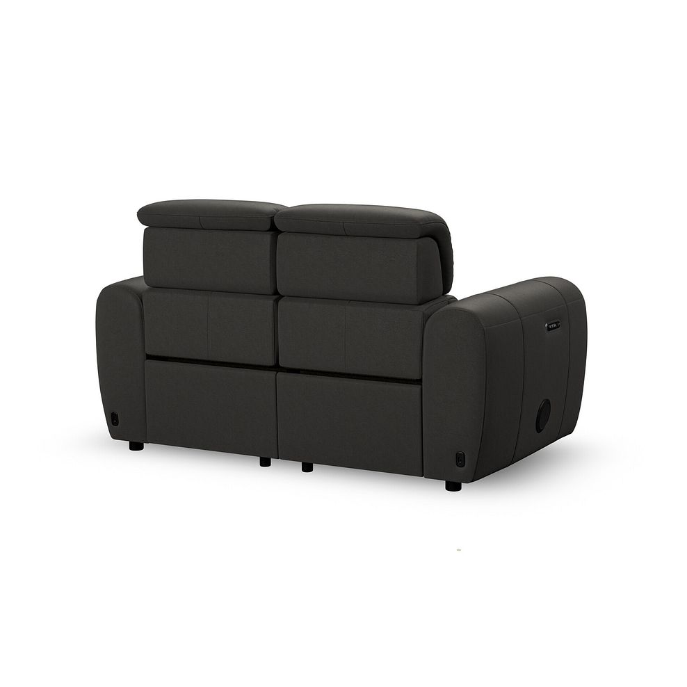 Arabella 2 Seater Power Recliner Sofa with Power Headrest and Speakers in Storm Leather 7