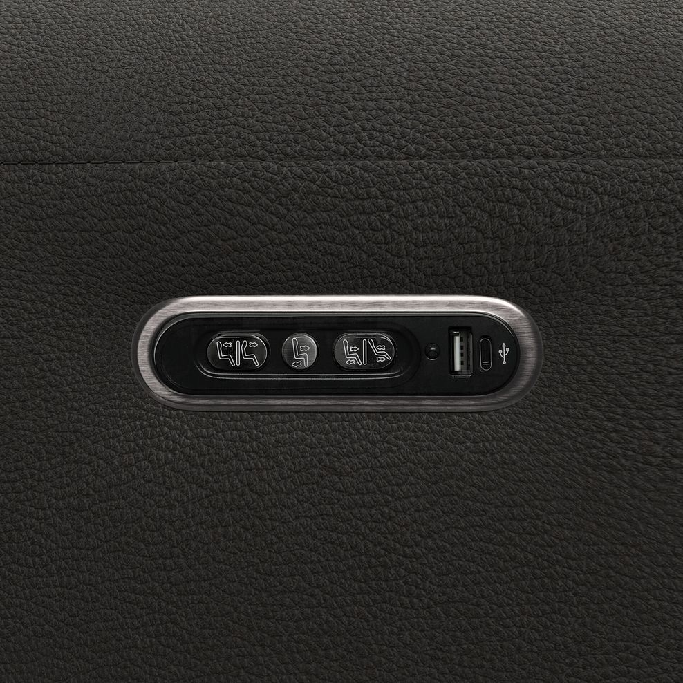 Arabella 2 Seater Power Recliner Sofa with Power Headrest and Speakers in Storm Leather 15