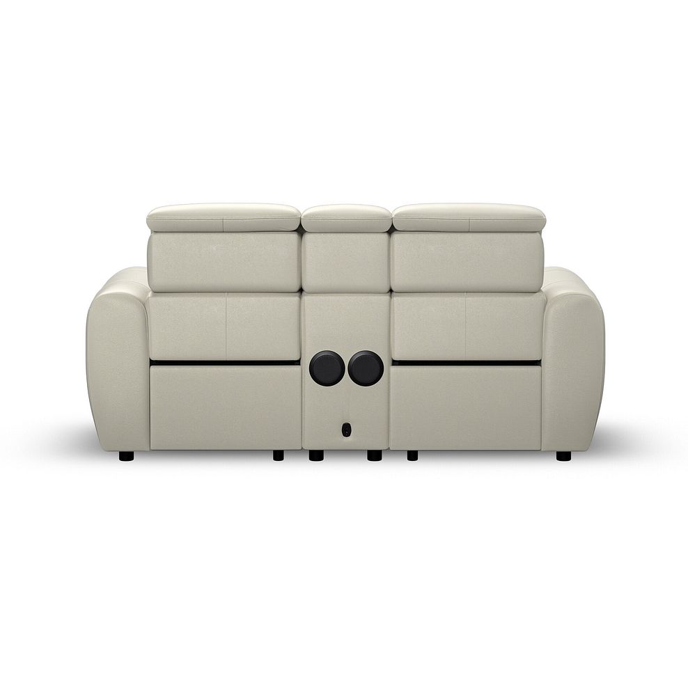 Arabella 2 Seater Recliner Console Sofa with Smart Screen in Bone China Leather 9