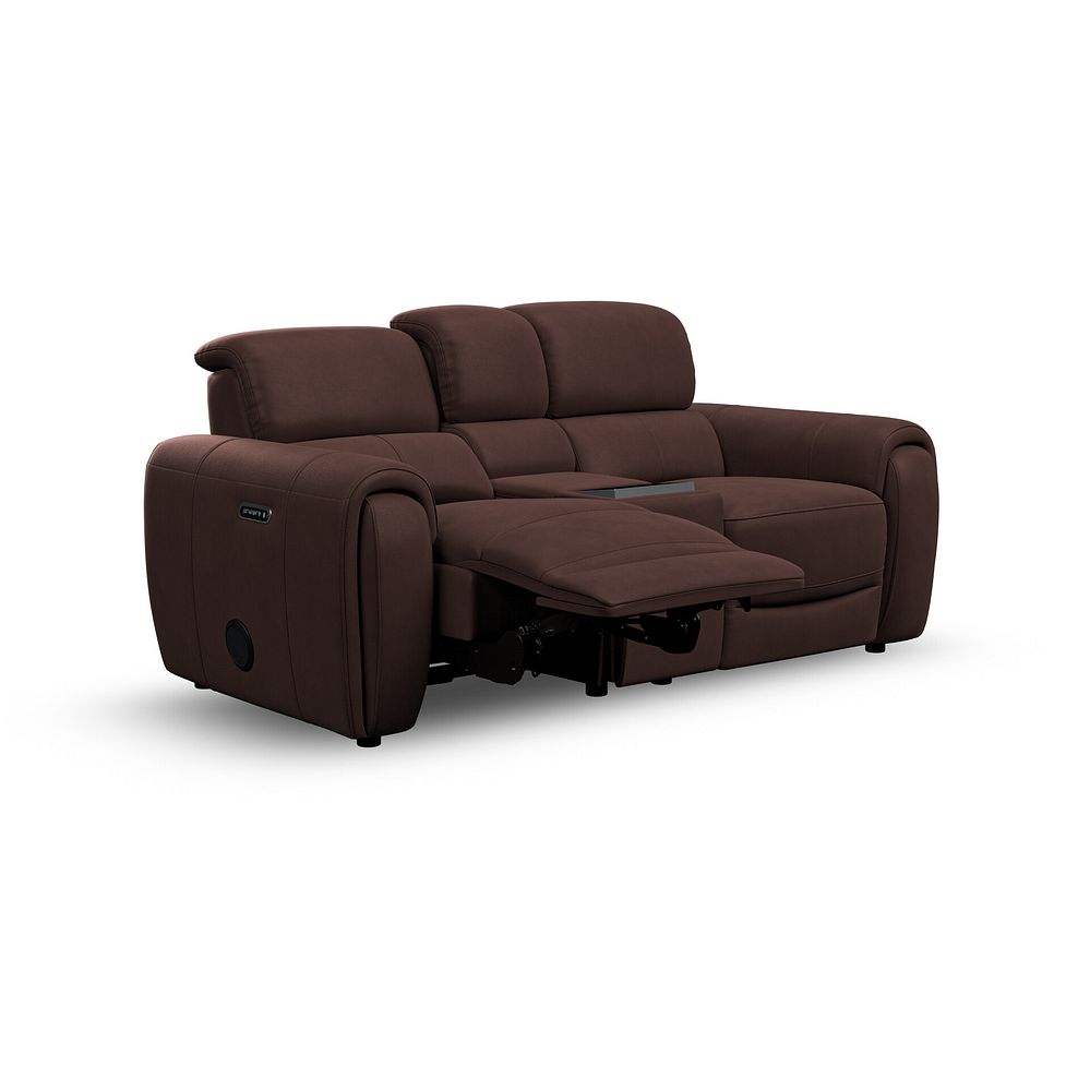 Arabella 2 Seater Recliner Console Sofa with Smart Screen in Chestnut Leather 5
