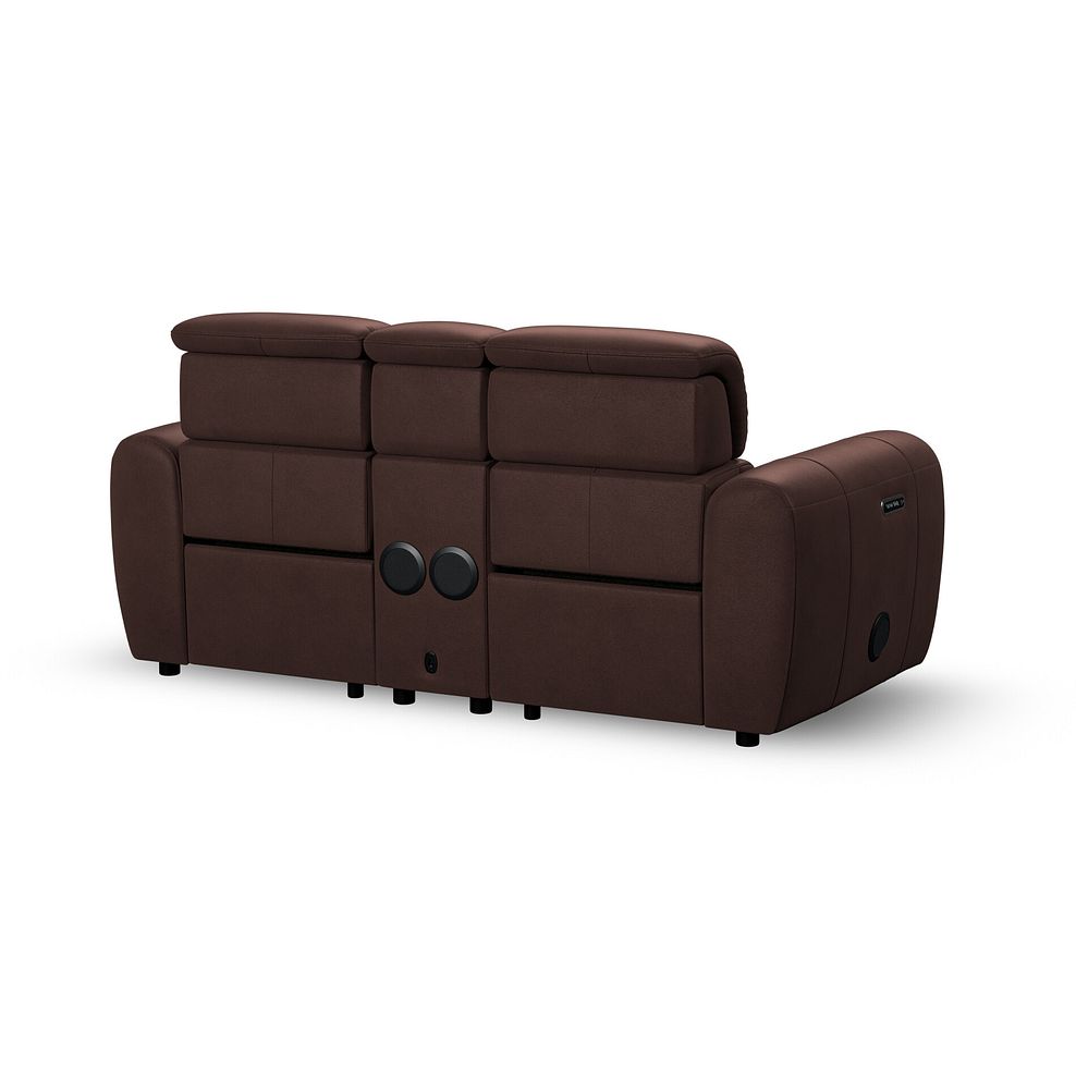 Arabella 2 Seater Recliner Console Sofa with Smart Screen in Chestnut Leather 8