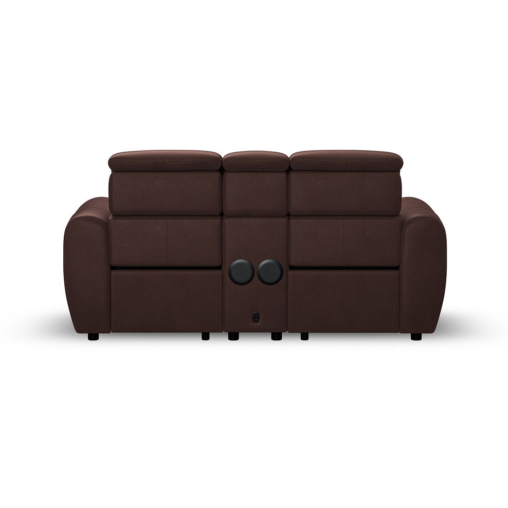 Arabella 2 Seater Recliner Console Sofa with Smart Screen in Chestnut Leather 9