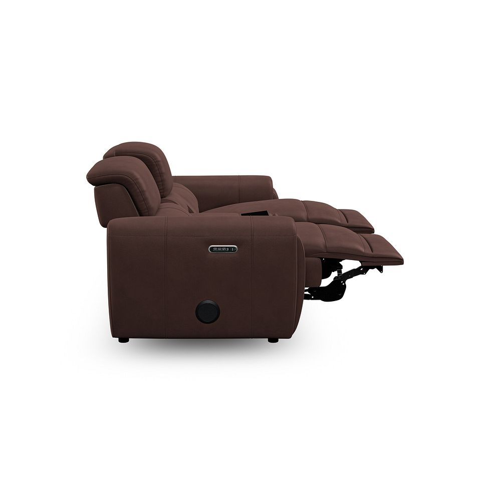 Arabella 2 Seater Recliner Console Sofa with Smart Screen in Chestnut Leather 11