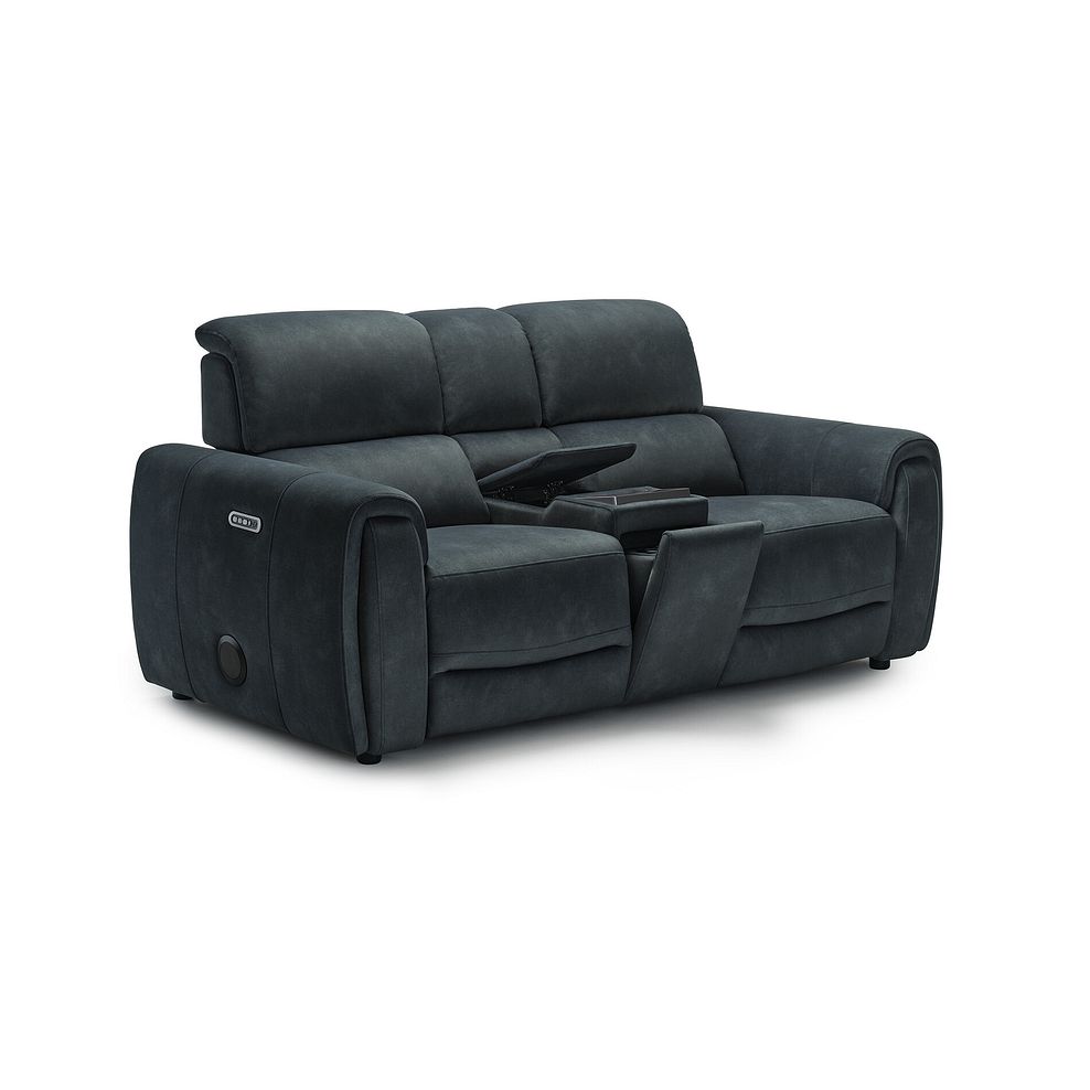 Arabella 2 Seater Recliner Console Sofa with Smart Screen in Dexter Shadow Fabric 8