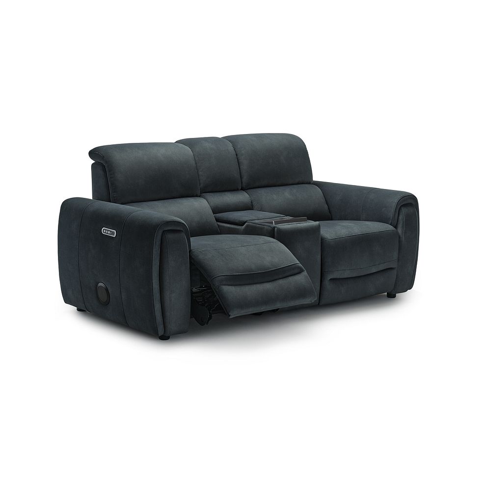 Arabella 2 Seater Recliner Console Sofa with Smart Screen in Dexter Shadow Fabric 9