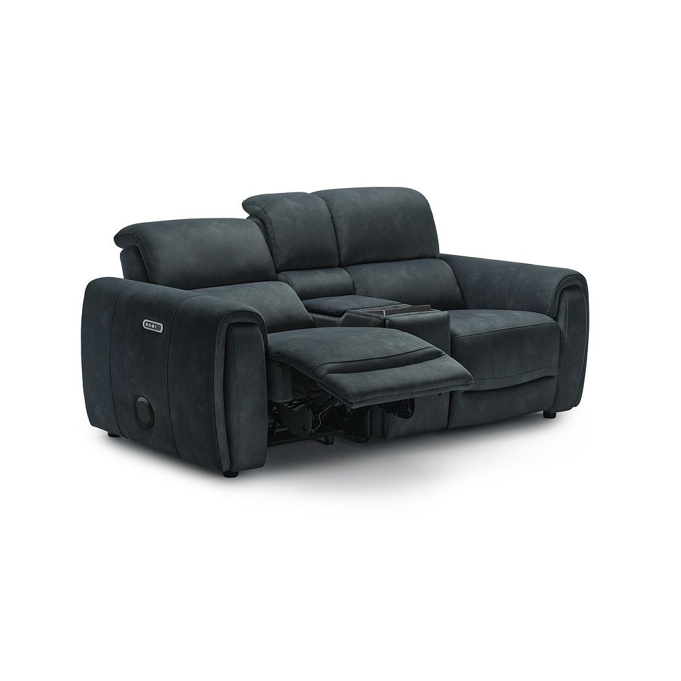 Arabella 2 Seater Recliner Console Sofa with Smart Screen in Dexter Shadow Fabric 11