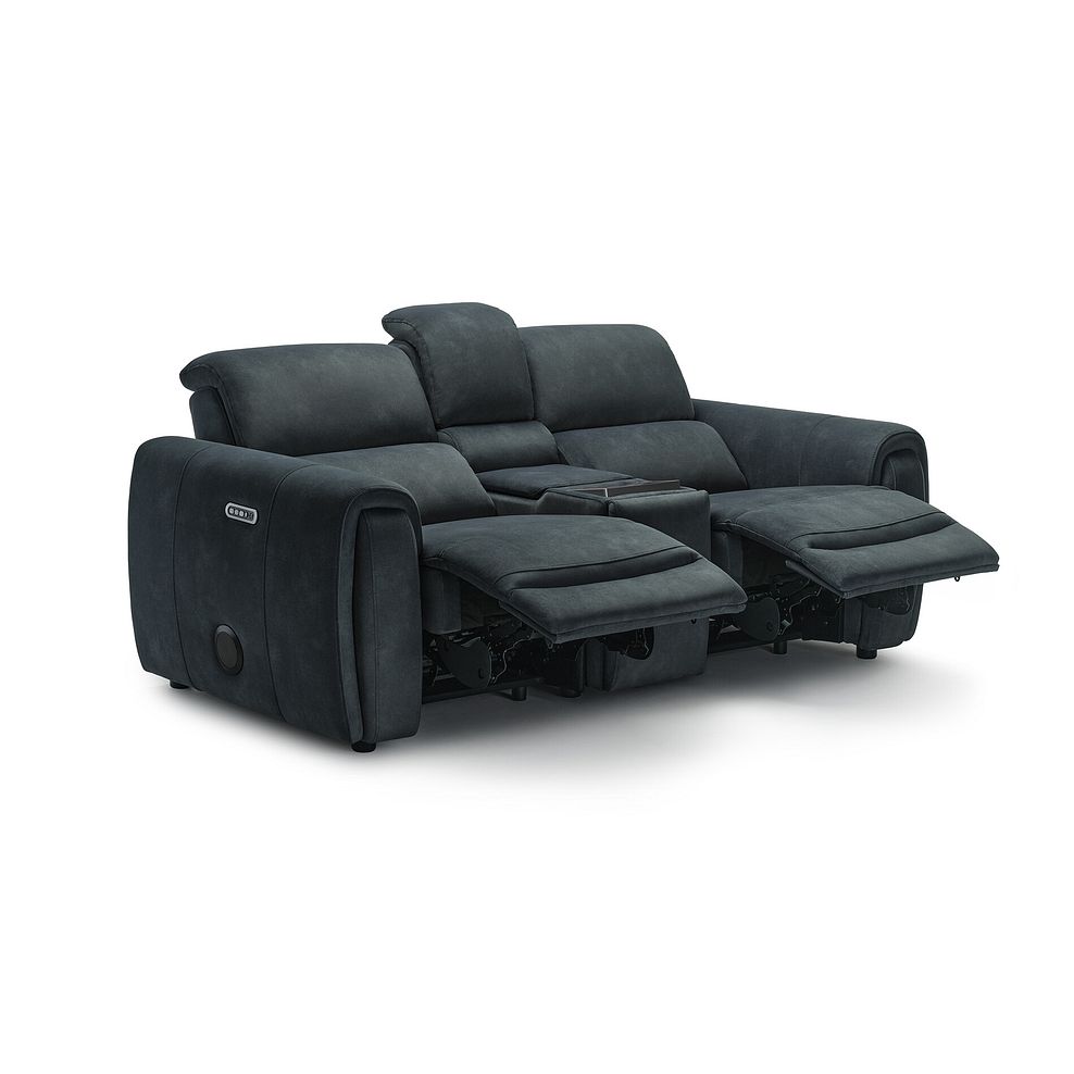 Arabella 2 Seater Recliner Console Sofa with Smart Screen in Dexter Shadow Fabric 12