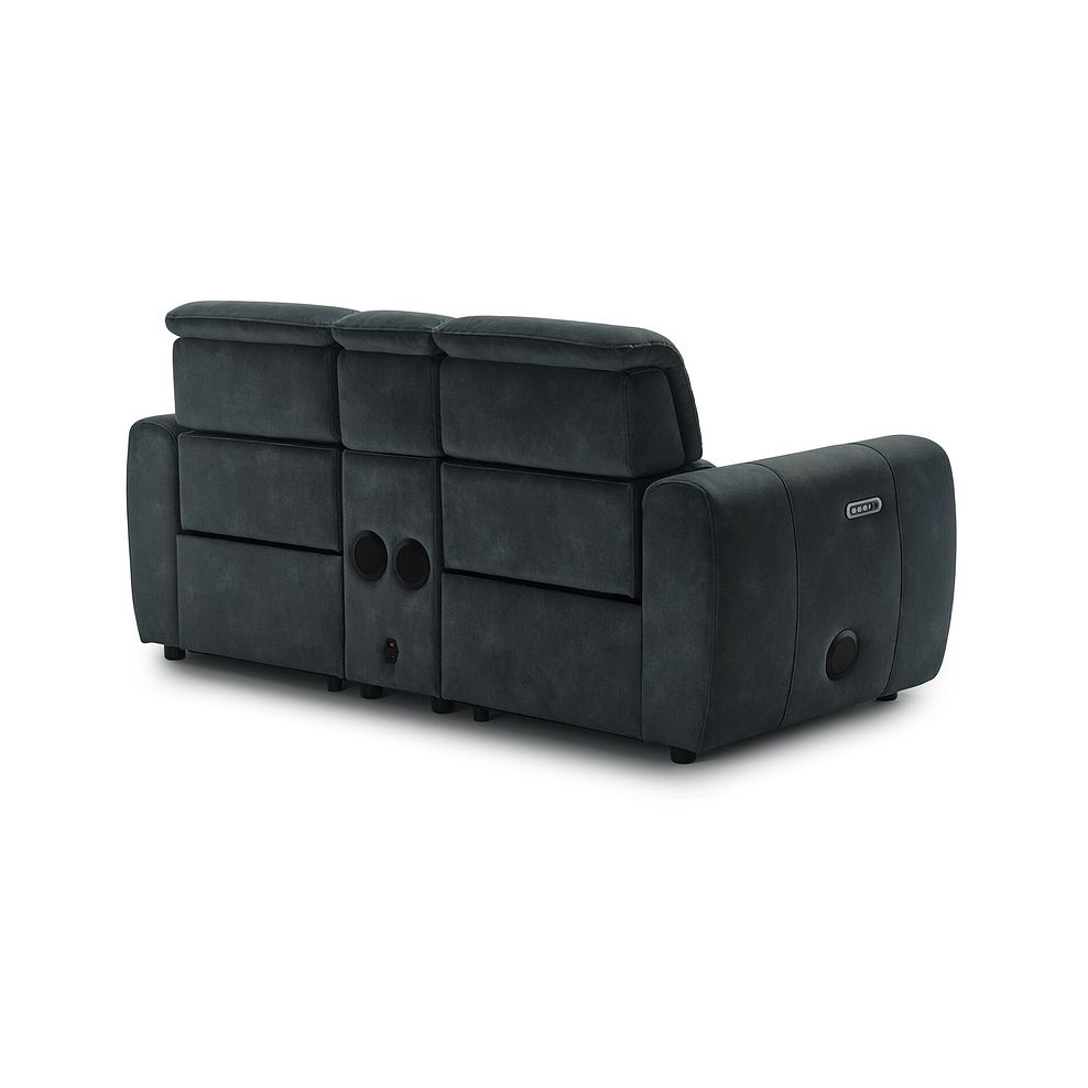 Arabella 2 Seater Recliner Console Sofa with Smart Screen in Dexter Shadow Fabric 14