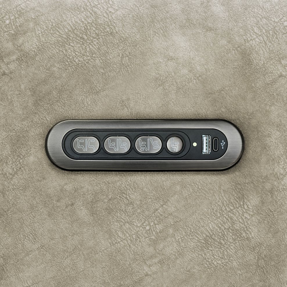 Arabella 2 Seater Recliner Console Sofa with Smart Screen in Marble Cream Fabric 7