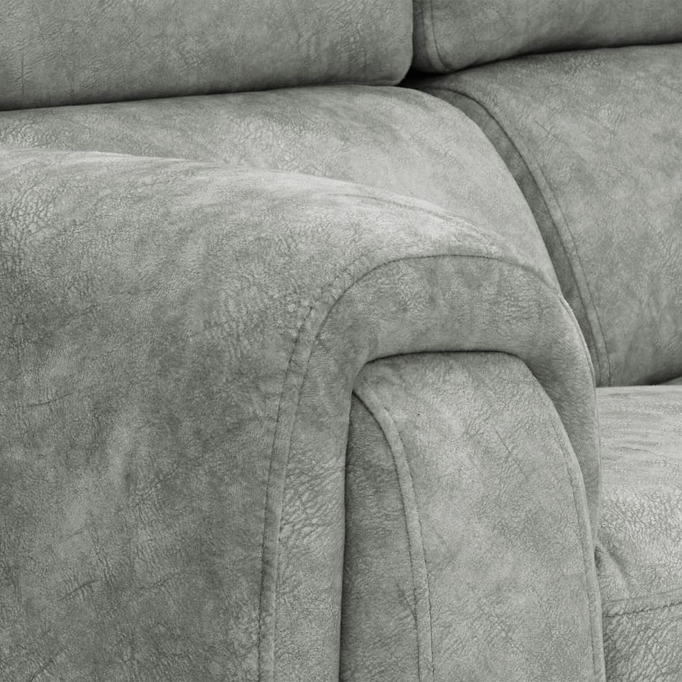 Arabella 2 Seater Recliner Console Sofa with Smart Screen in Marble Silver Fabric 4