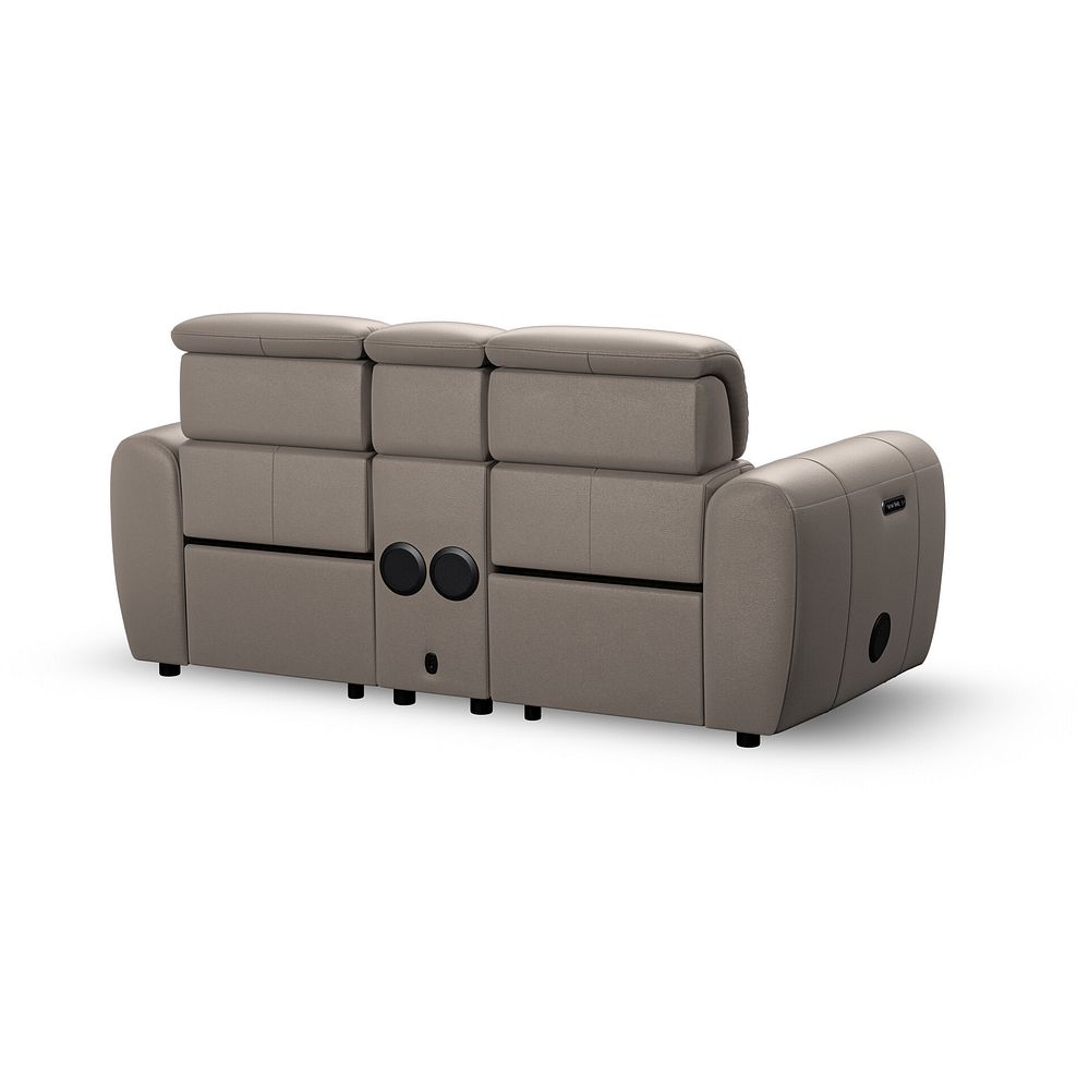 Arabella 2 Seater Recliner Console Sofa with Smart Screen in Oyster Leather 8