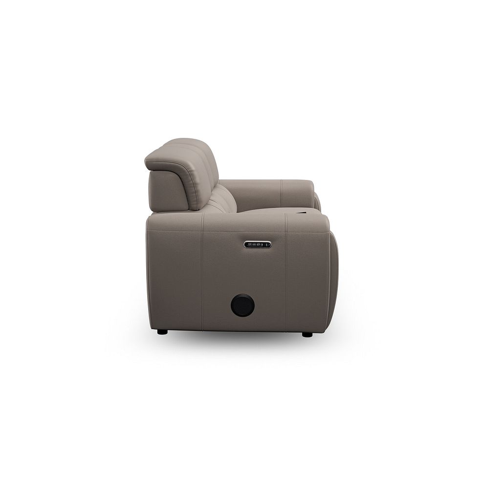 Arabella 2 Seater Recliner Console Sofa with Smart Screen in Oyster Leather 10