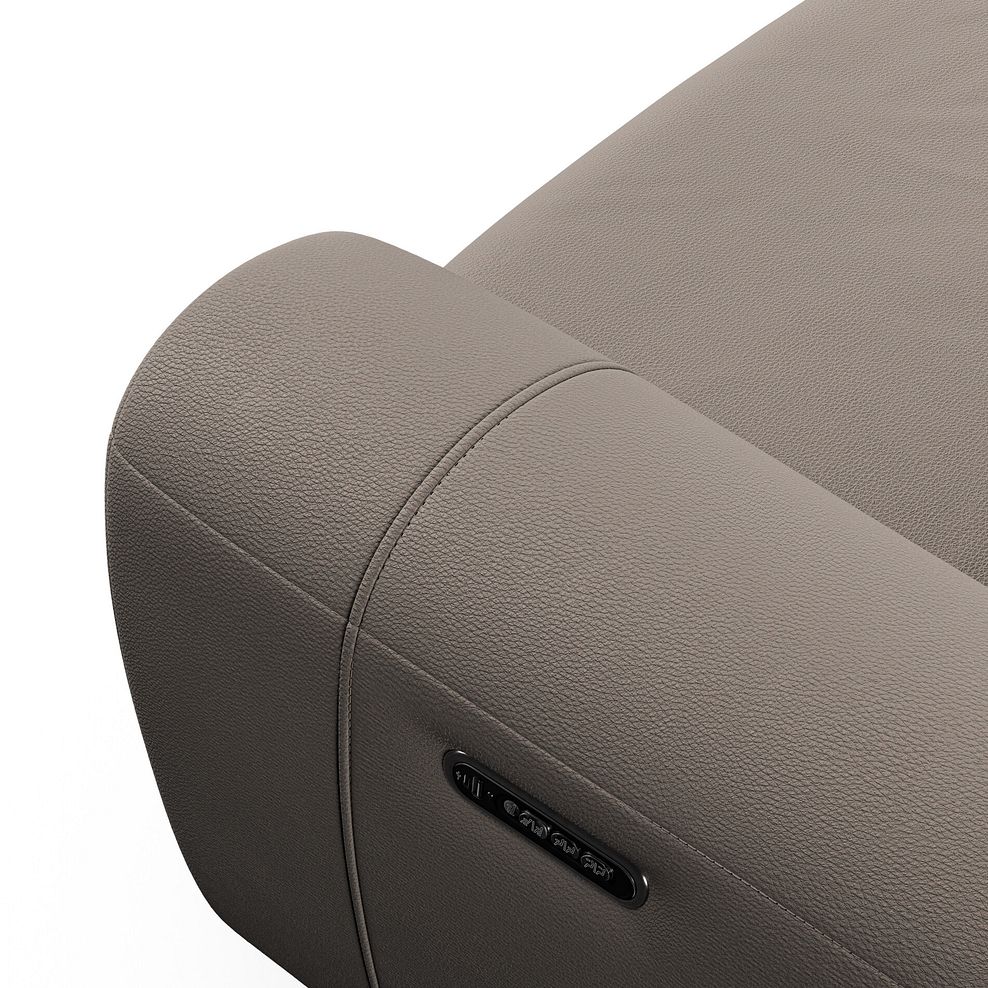 Arabella 2 Seater Recliner Console Sofa with Smart Screen in Oyster Leather 12