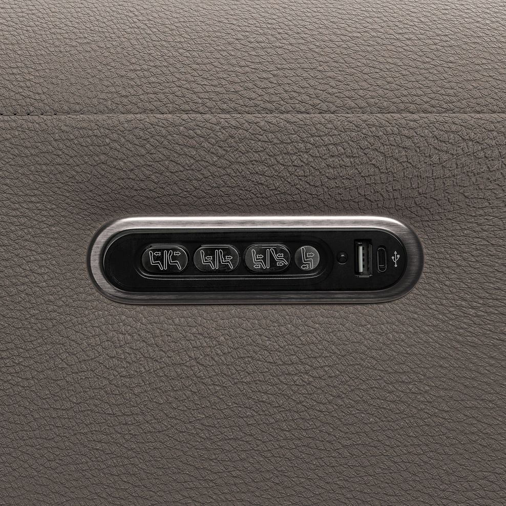 Arabella 2 Seater Recliner Console Sofa with Smart Screen in Oyster Leather 16