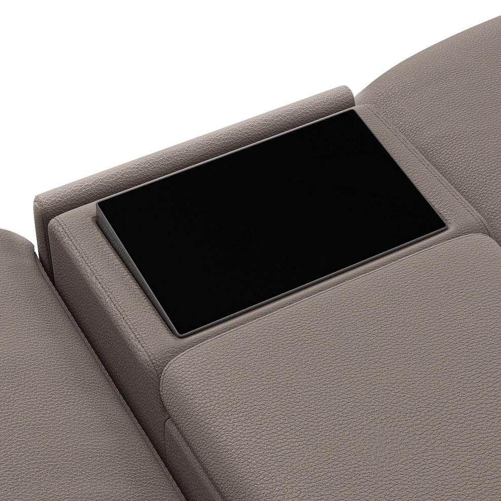 Arabella 2 Seater Recliner Console Sofa with Smart Screen in Oyster Leather 20