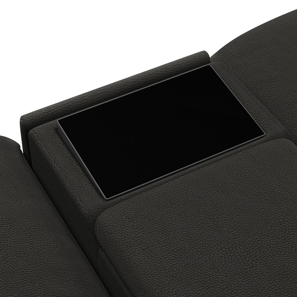 Arabella 2 Seater Recliner Console Sofa with Smart Screen in Storm Leather 20