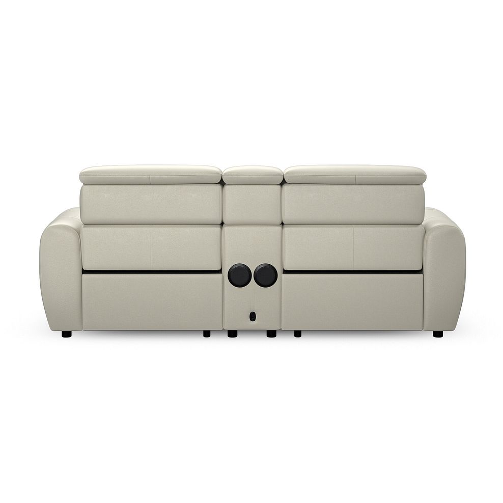 Arabella 3 Seater Recliner Console Sofa with Smart Screen in Bone China Leather 9