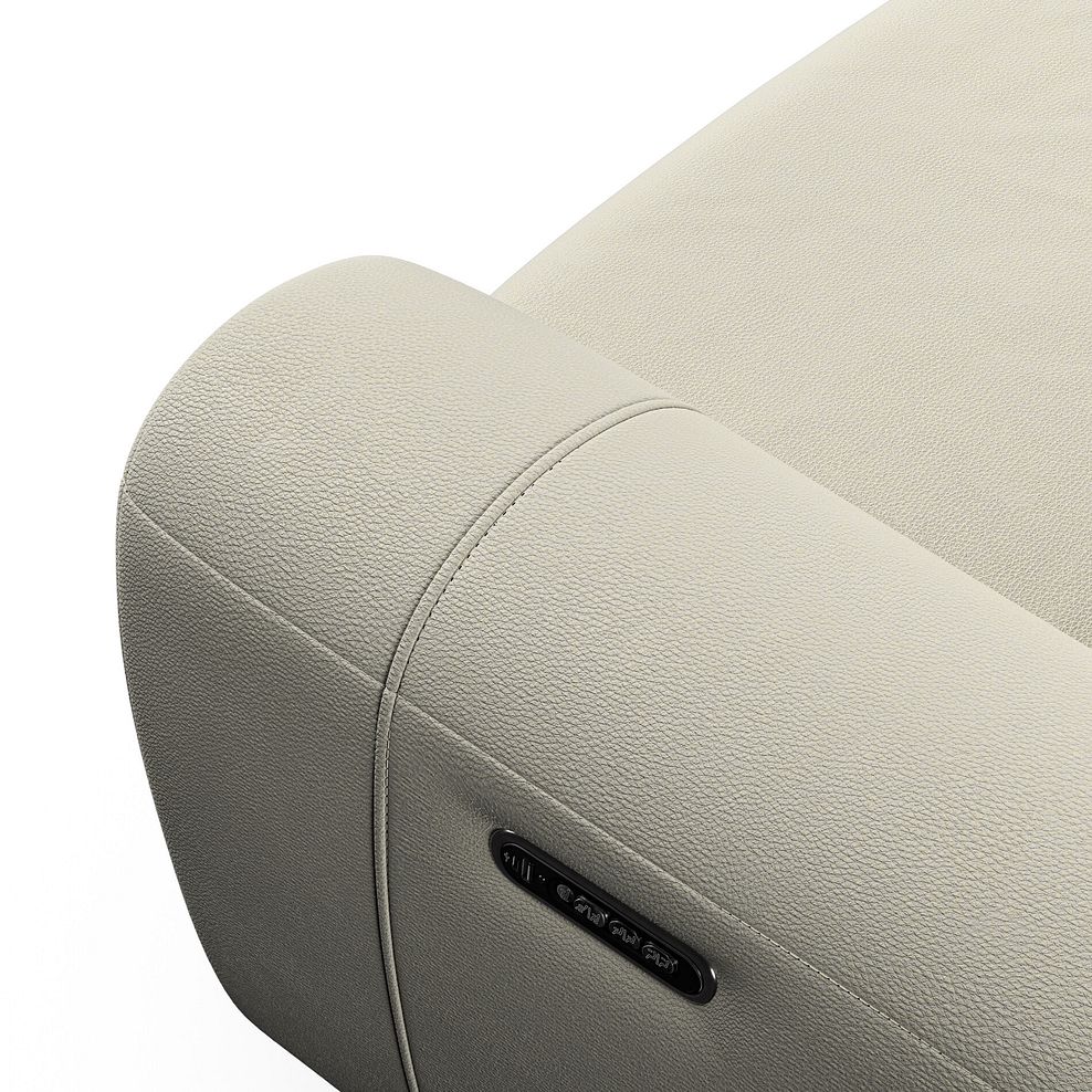 Arabella 3 Seater Recliner Console Sofa with Smart Screen in Bone China Leather 12